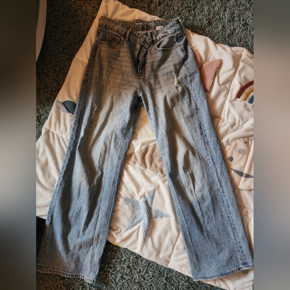 Old Navy Light Blue Straight-Leg Women's Jeans